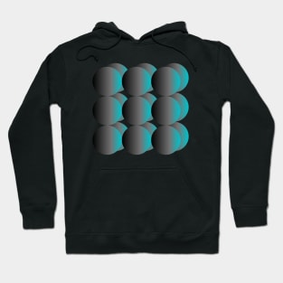 Gradient Cyan Blue Spheres Hoodie